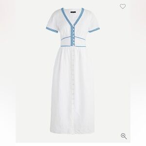 J. Crew White and Blue Maxi Dress